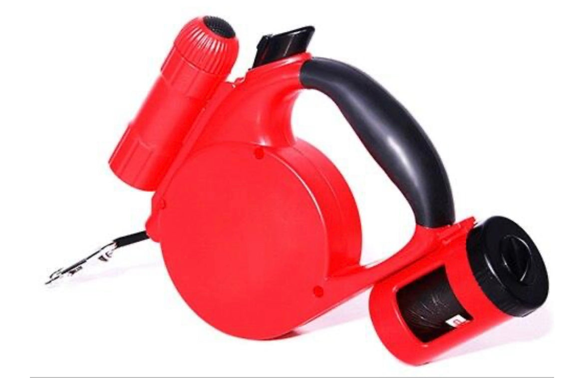 LED Light And Waste Bag Dispenser Retractable Dog Leash